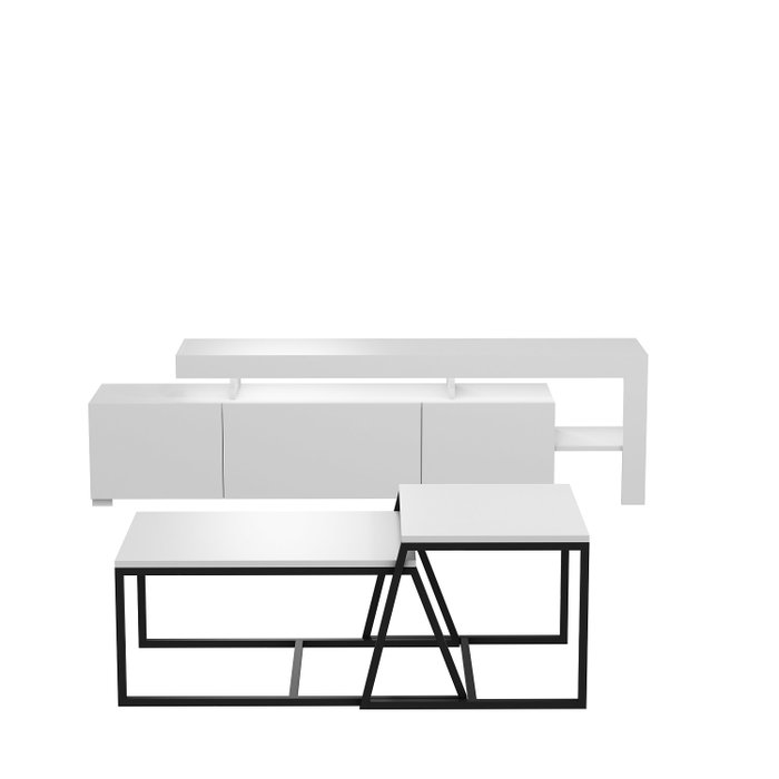 Hanah Home Beliz - Conjunto de muebles de salón blanco Hanah Home Beliz - Conjunto de muebles de salón blanco